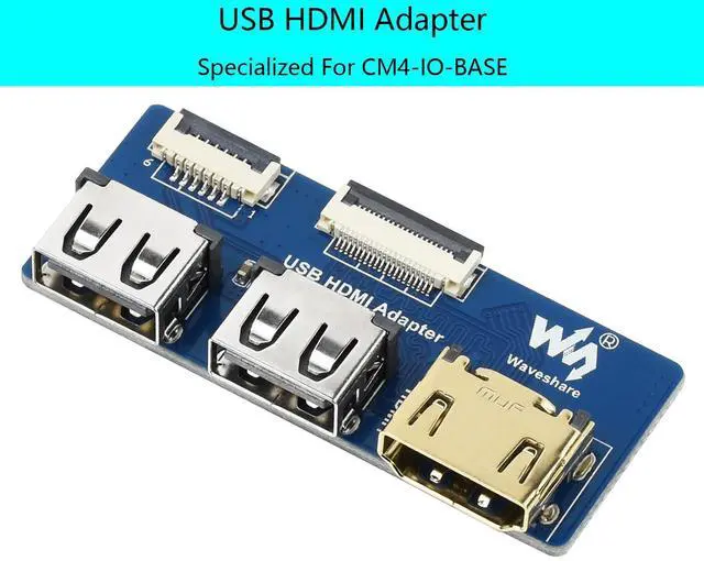 Alt view image 2 of 7 - USB HDMI Adapter CM4-IO-BASE Board,USB to HDMI Converter with USB 2.0 Portsx2/ HDMI Portsx1/ USB 2.0 FFC Connectorx1/HDMI FFC Connector x1,Adapting FFC Connector to Standard Connector