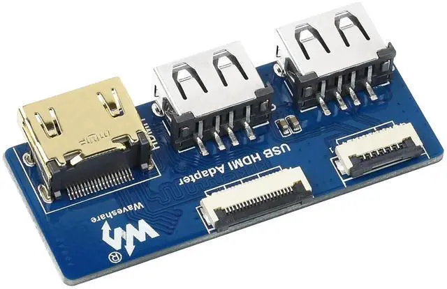 Alt view image 5 of 7 - USB HDMI Adapter CM4-IO-BASE Board,USB to HDMI Converter with USB 2.0 Portsx2/ HDMI Portsx1/ USB 2.0 FFC Connectorx1/HDMI FFC Connector x1,Adapting FFC Connector to Standard Connector