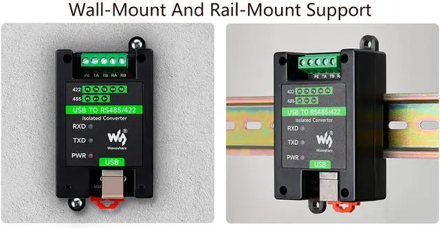 Alt view image 5 of 7 - Industrial Isolated USB to RS485/422 Converter Adapter, Onboard Original FT232RL and SP485EEN Chip, Transmission Distance up to 1.2km,Support Linux, Android, Wince, Win11/10/8.1/8/7/XP, etc.