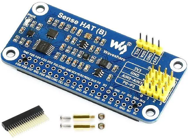 Main image of Sense HAT (B) for Raspberry Pi 4B/3B+/3B/2B/B+/A+/Zero/Zero W,Pi 40PIN GPIO Extension Header Onboard Gyroscope Accelerometer Magnetometer Barometer Temperature Humidity Multi Sensors I2C Interface
