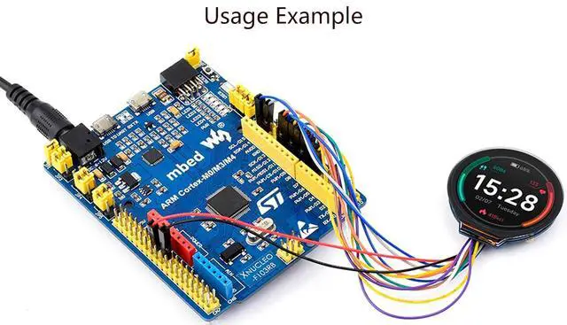 Alt view image 6 of 7 - 1.28inch Touch Round LCD Module with Touch Panel, 240×240 IPS Capacitive Display Screen, 65K RGB Color, SPI & I2C Port, GC9A01 & CST816S Chip, for Raspberry Pi/Raspberry Pi Pico/Ardu/STM32, etc