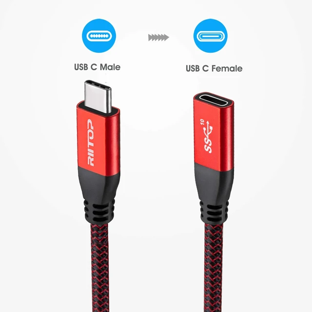 Alt view image 3 of 7 - USB C Extension Cable Short (1-Pack)+USB 3.0 Extension Cable Short (2-Pack)