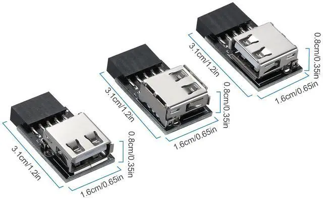 Alt view image 7 of 7 - USB 2.0 9Pin/10Pin Front Panel Header USB 9pin to Type A Adapter