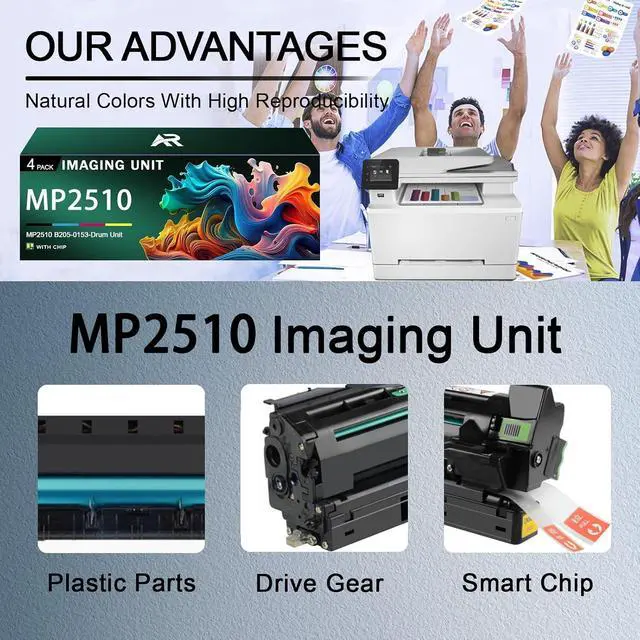 Alt view image 4 of 7 - MP2510 Imaging Drums Compatible for Ricoh B205-0153 Imaging Drum for Ricoh Aficio MP1022 1027 1032 2205 2022 2027 2032 2510 2550 2553 2705 2850 2851 2852 3010 3025 Printer