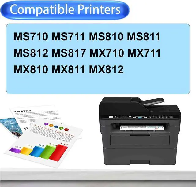 Alt view image 2 of 7 - 52D0ZA0 Imaging Drum Unit with Chip Replacement for Lexmark 52D0ZA0, for LaserJet Lexmark MS710 MS711 MS810 MS811 MS812 MS817 MX710 MX711 MX810 MX811 MX812 Printer, (1 Black, 100000 Pages)