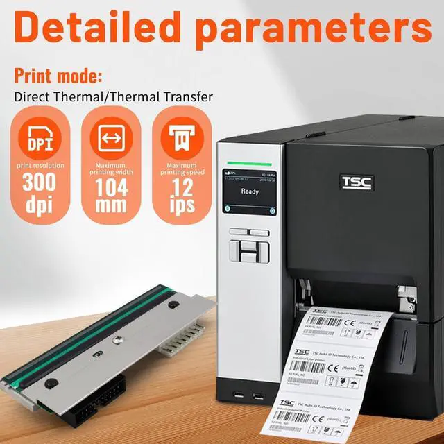 Alt view image 3 of 7 - GETPARTS 98-0600022-01LF New Printhead for TSC MH340 MH341 MU341 Thermal Label Printer OEM Replacement 300dpi PH-MH241-0005