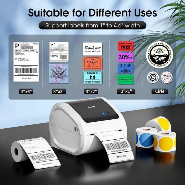 Alt view image 4 of 7 - D520BT Bluetooth Shipping Label Printer 4x6&100Pcs Transparent Thermal Labels Self-Adhesive Waterproof Thermal Stickers for Small Business DIY Coffee Bean