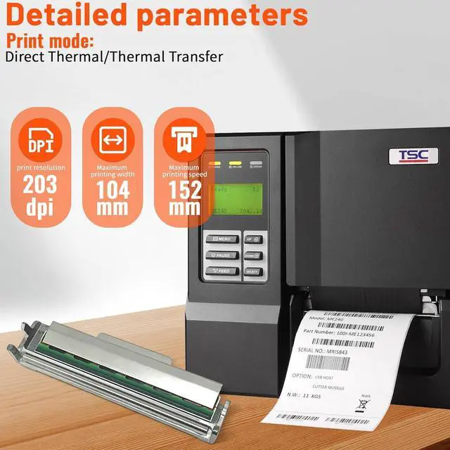 Alt view image 3 of 7 - GETPARTS 98-0420005-00LF New Printhead for TSC ME240 Thermal Barcode Printer 203dpi PRINTHEAD Assy W/Bracket