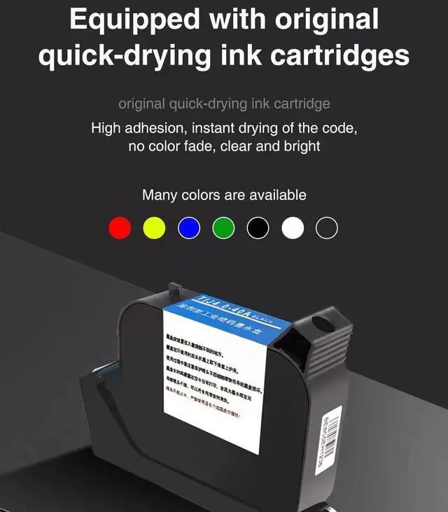 Alt view image 2 of 6 - Faith 25 Languages 25.4mm Variable QR Bar Batch Code Number Logo Expiry Date Label Handheld Thermal Inkjet TIJ Printer (Printer+1Black Ink)