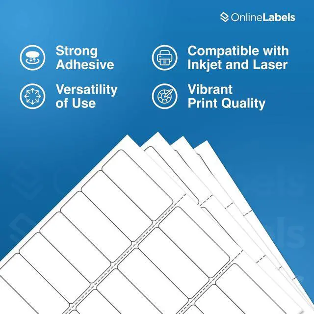 Alt view image 4 of 7 - OnlineLabels 2.625" x 1" Address & Mailing Labels Permanent Adhesive, White Matte for Address, Shipping, & Barcodes for Inkjet & Laser Printers Pack of 3,000 Labels, 100 Sheets OL875WX