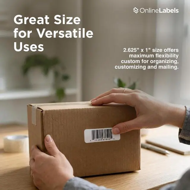 Alt view image 6 of 7 - OnlineLabels 2.625" x 1" Address & Mailing Labels Permanent Adhesive, White Matte for Address, Shipping, & Barcodes for Inkjet & Laser Printers Pack of 3,000 Labels, 100 Sheets OL875WX