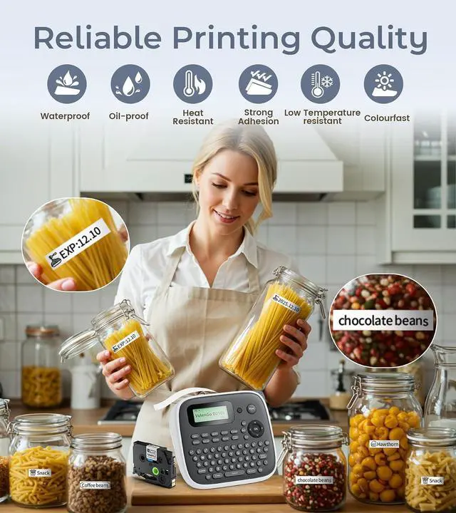 Alt view image 6 of 7 - Label Maker Machine with 9 Tapes, D210s Label Makers Waterproof Labels, D210s Inkless Labelmaker for Name/Daycare/File-Labels, Teacher Gifts, School Office Supplies