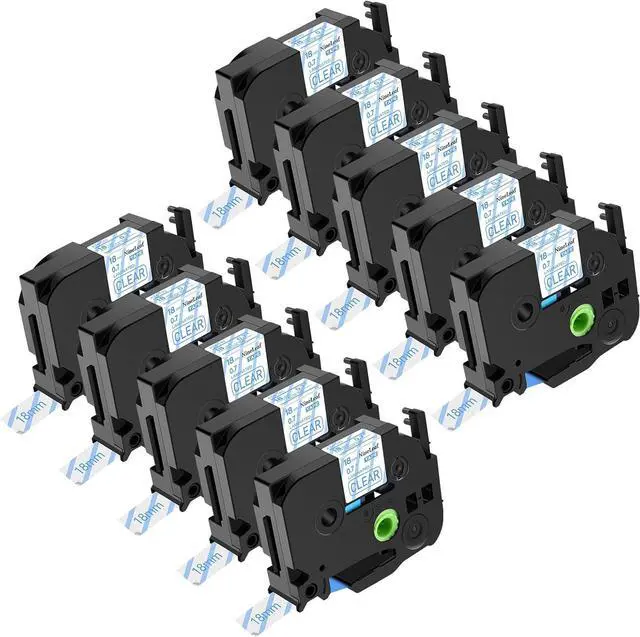 Main image of NineLeaf TZe-143 Label Tape 18mm 0.7 Laminated Clear TZ143 TZe TZ Blue on Clear Compatible with Brother P Touch Label Maker Tape 3/4" for Brother Ptouch PTD410 PTD400 PTD610BT PTD600, 10 Pack