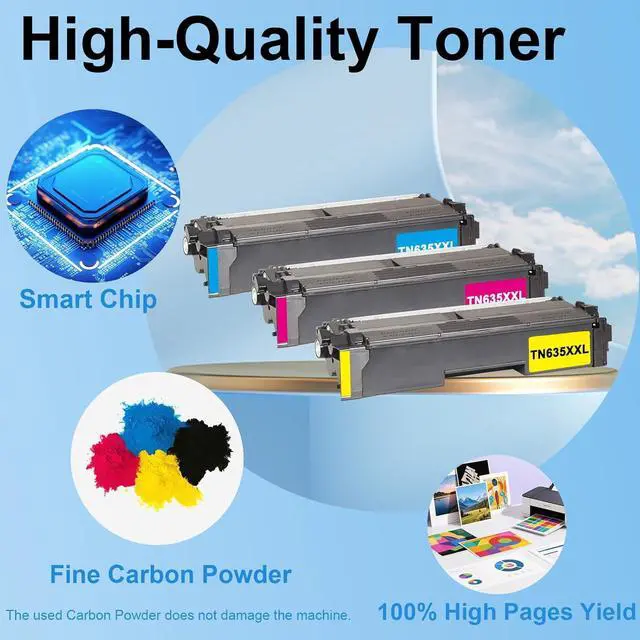 Alt view image 2 of 7 - TN635 TN635XXL High Yield Toner Cartridge Replacement for Brother TN635XXL Toner Work for HL-L8430CDW, HL-L8430CDWT, HL-L8570CDW, MFC-L8930CDW, MFC-L8970CDW and MFC-EX575 Printers3 Pack