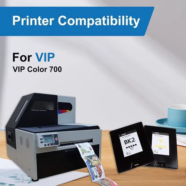 Alt view image 2 of 7 - VIP Color VP700 Ink Cartridges for Memjet VP700 Use with Memjet VIPColor Label Printer for Label Printing, High Yield 65000 Pages Color 700, 5-Pack (Cyan, Magenta, Yellow, Black*2)