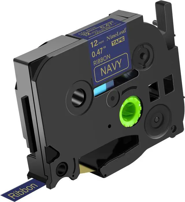 Main image of NineLeaf TZe-RN34 Satin Ribbon Label Tape 12mm 0.47 Navy TZRN34 TZe TZ Gold on Navy Compatible with Brother P Touch Label Maker Tape 1/2" for Brother Ptouch PT-H100 PT-H110 D200 D210, 20 Pack