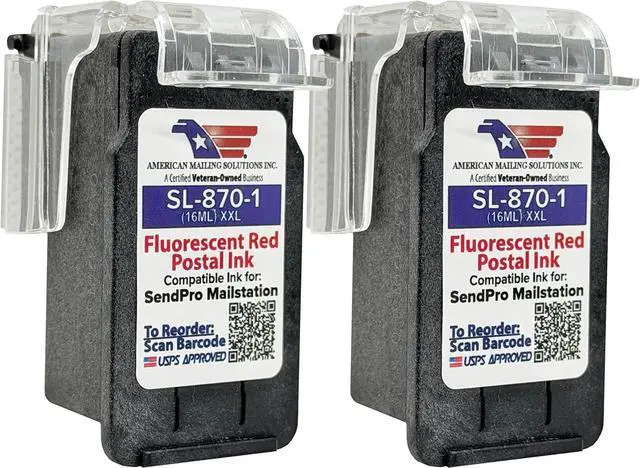 Main image of PB SL-870-1 (2-Pack) Fluorescent Red Ink Cartridge, XXL (16ML)