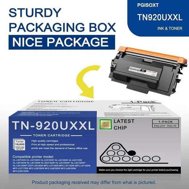 Alt view image 5 of 6 - pgisoxt 1 Pack TN920UXXL Black Toner Cartridge High Yield Compatible with Brother HL-L5210DN L5210DW L5210DWT L6415DWT L5510DN L5710DN L5710DW L5715DW L5717DW -L5915DW Printers