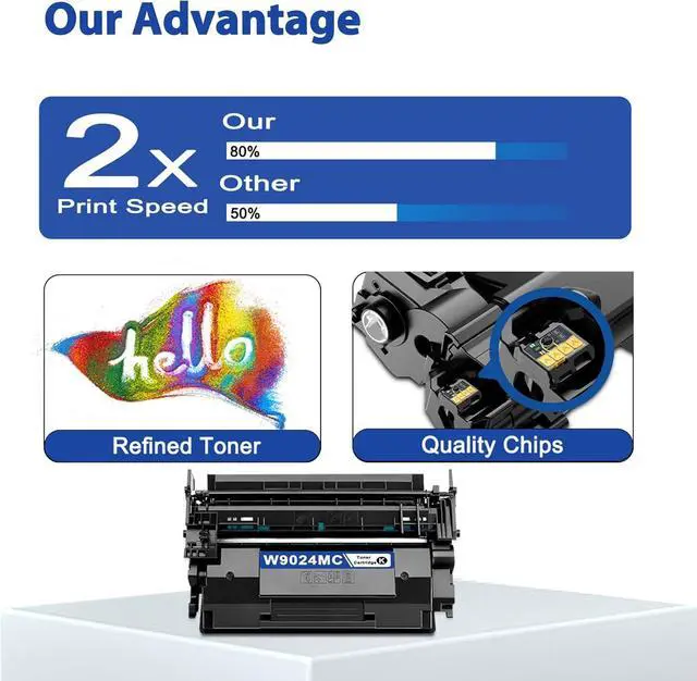 Alt view image 5 of 7 - W9024MC Toner Cartridge (2-Pack,12,000 Pages)-Replacement for W9024MC W9024 MC Black High Yield Toner Cartridge Work for Managed E40040dn E42540f Printers