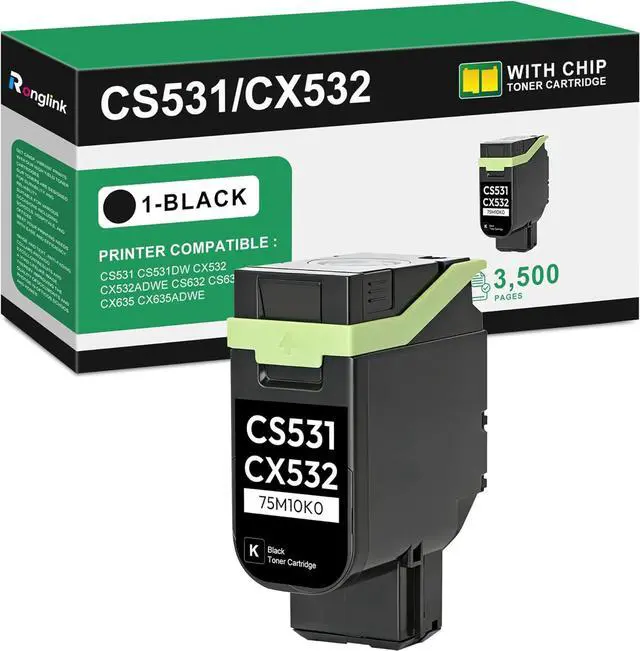 Main image of CS531 CX532 CS632 CX635 Toner Cartridge, 75M10K0 Black, 3,500 Pages