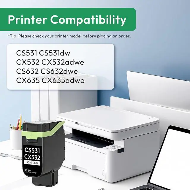 Alt view image 2 of 6 - CS531 CX532 CS632 CX635 Toner Cartridge, 75M10K0 Black, 3,500 Pages
