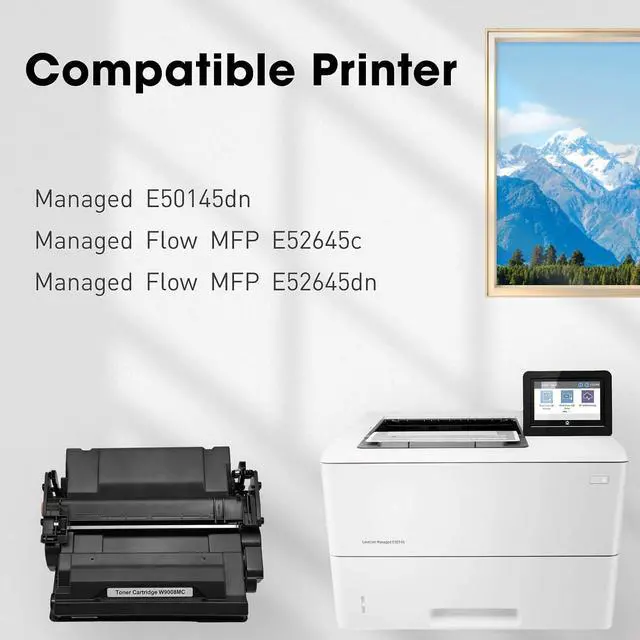 Alt view image 2 of 6 - W9008MC Toner Cartridge Compatible with HP W9008MC W9008 Black Toner Cartridge Replacement for HP Managed E50145dn Flow MFP E52645c MFP E52645dn Priner (1 Black, 23,000 Pages)