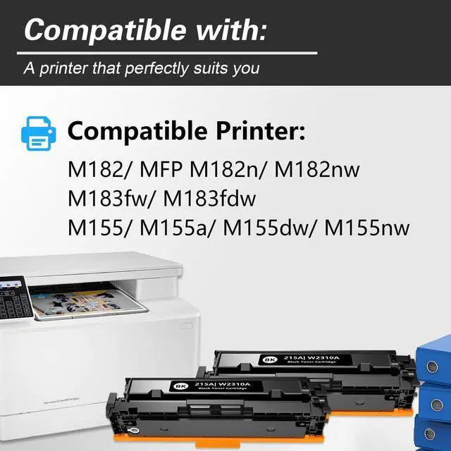 Alt view image 2 of 6 - 215A Black Toner Cartridges 2 Pack High Yield Replacement for HP W2310A