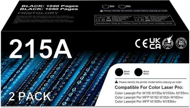 Main image of 215A Black Toner Cartridges 2 Pack High Yield Replacement for HP W2310A