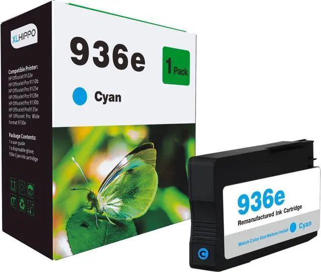 Main image of 936e Cyan Ink Cartridge Replacement for HP 936e 936 Cyan Ink Cartridges Work for HP OfficeJet Pro 9125e 9130e 9132e 9134e 9135e 9130e 9120e Series, Wide Format 9730e Printers (1 Cyan)