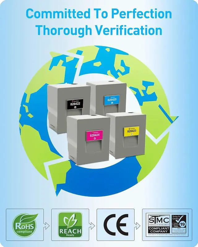 Alt view image 7 of 7 - MasaiMara High Yield Pro C5200 Toner Cartridge Replacement for Ricoh Pro C5200 C5200S C5210S Printers (828422 Black, 828425 Cyan, 828424 Magenta, 828423 Yellow, 4-Pack)