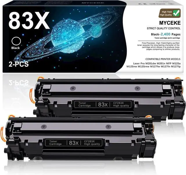 Main image of 2 Pack 83X Toner Cartridge Black High Yield Replacement for HP 83X CF283X