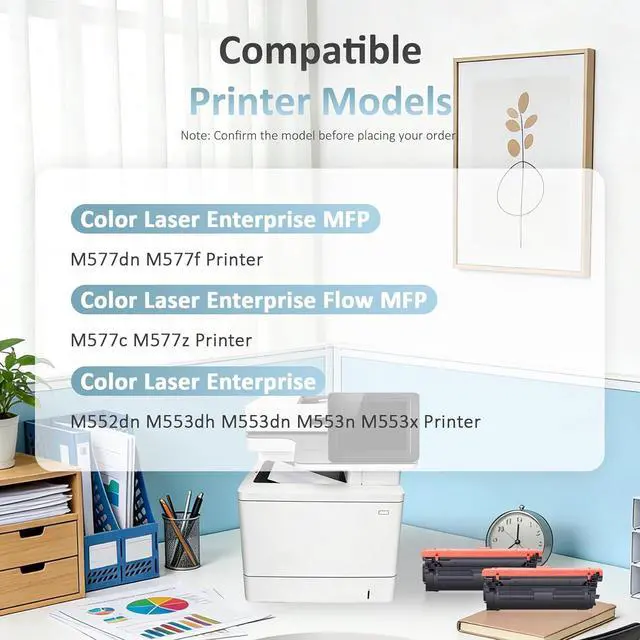 Alt view image 2 of 7 - 508A Toner Cartridges 4 Pack Replacement for HP 508A CF360A CF361A CF362A