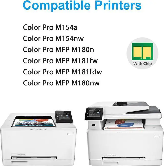 Alt view image 2 of 7 - 204A Toner Cartridges 4 Pack M180nw Compatible for HP 204A (BK/C/M/Y)