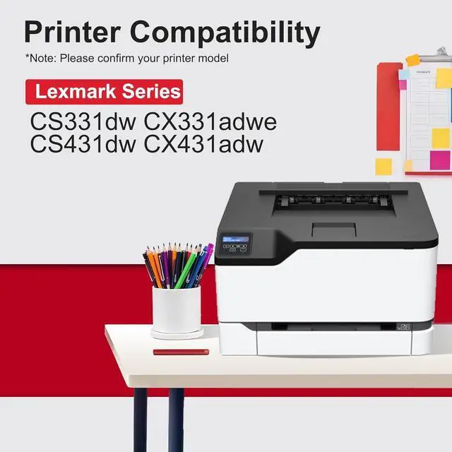 Alt view image 2 of 7 - CS331 Toner Cartridge Replacement for Lexmark CS331dw Toner Cartridge for Lexmark CS431dw CS331dw CX331adwe CX431adw Printer, for 20N10K0 20N10C0 20N10M0 20N10Y0 Toner ,KCMY