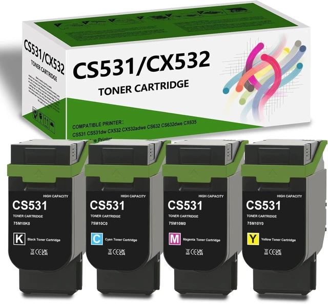 Main image of CS531 CX532 Toner Cartridges 75M10K0 75M10C0 75M10M0 75M10Y0