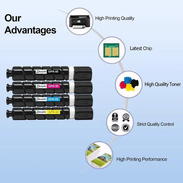 Alt view image 3 of 6 - GPR-55 GPR55 GPR 55 Toner Cartridge Use for ImageRUNNER Advance C5535 C5535i C5540 C5540i C5550 C5550i C5560 C5560i DX C5735 C5735i C5740 C5740i C5750 C5750i C5760 C5760i Printers (4 Pack)