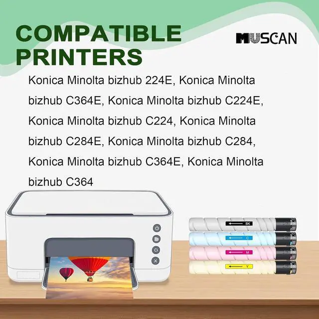 Alt view image 3 of 6 - TN321 Toner Cartridge 4-Pack, TN321K TN321C TN321M TN321Y Compatible with Konica Minolta bizhub C224 C224e C284 C284e C364 C364e C7822 C7828