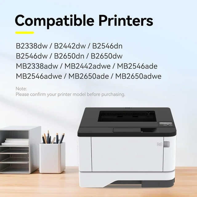 Alt view image 2 of 7 - B231000 Black Toner Cartridge (with Chip) Replacement for Lexmark B231000 B241H00 Toner Compatible with Lexmark B2338dw B2442dw B2546dn B2546dw B2650dn B2650dw MB2338adw MB2442adwe MB2546ade MB2650ade