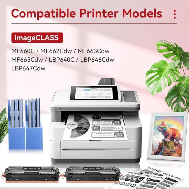 Alt view image 2 of 7 - 075H Black High Yield Toner Compatible for Canon 075H 075 Toner Cartridge