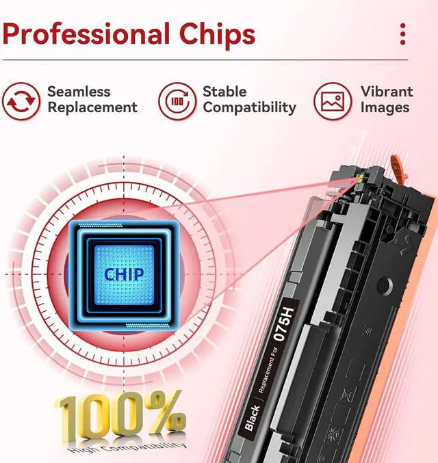 Alt view image 4 of 7 - 075H Black High Yield Toner Compatible for Canon 075H 075 Toner Cartridge