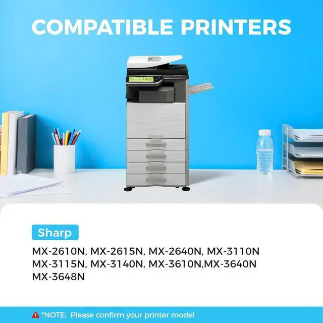 Alt view image 2 of 6 - MX-36NT MX36NT Toner Cartridge Set 4-Pack Replacement Compatible with Sharp MX-2610N MX-2615N MX-2640N MX-3110N MX-3115N MX-3140N MX-3610N MX-3640N MX-3648N Laser Printer Ink Black Cyan Magenta Yellow