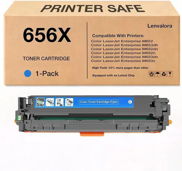 Main image of 656X Cyan Toner Cartridge Replacement for HP 656A 656X CF461X CF461A Cartridge Compatible for HP Color LaserJet Enterprise M652n M653dn M652dn M653x Printers (1 Cyan)