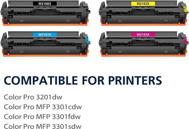 Alt view image 2 of 6 - 218X Toner Cartridges 4 Pack with Chip 218A for HP 218X 218 High Yield