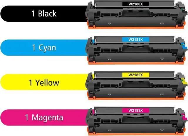 Alt view image 3 of 6 - 218X Toner Cartridges 4 Pack with Chip 218A for HP 218X 218 High Yield