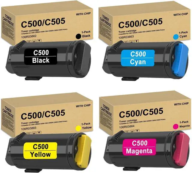 Main image of VersaLink C500 C505 C 500 505 Toner Cartridge 4-Pack BCMY (with Chip)