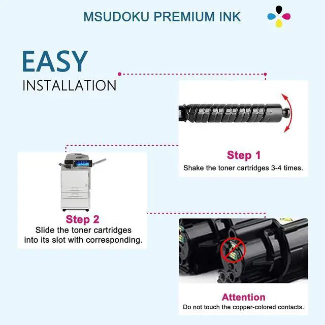 Alt view image 4 of 7 - MP C300 Toner Cartridges Compatible for Ricoh Savin MP C300 C240