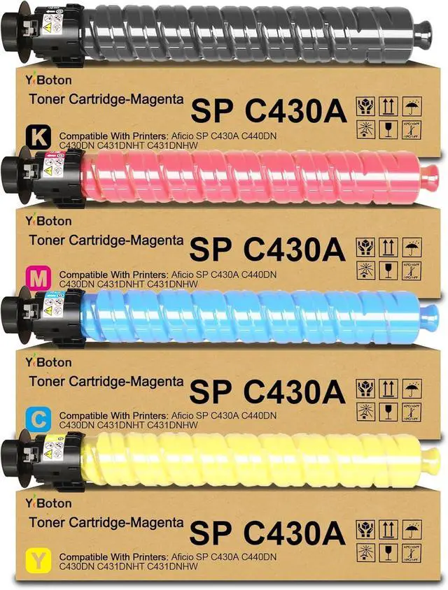 Main image of High Yield SP C430A C440DN Toner Cartridge 4-Pack with Smart Chip