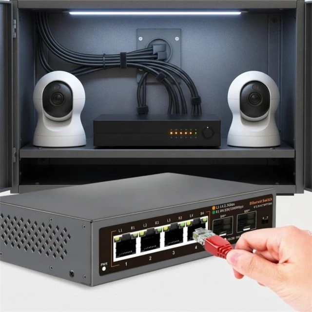 Alt view image 2 of 7 - predolo 2.5G Ethernet Switch with + Uplink Ports High-Rate.5G Network Switch with + Ports Fashion for Media Setup