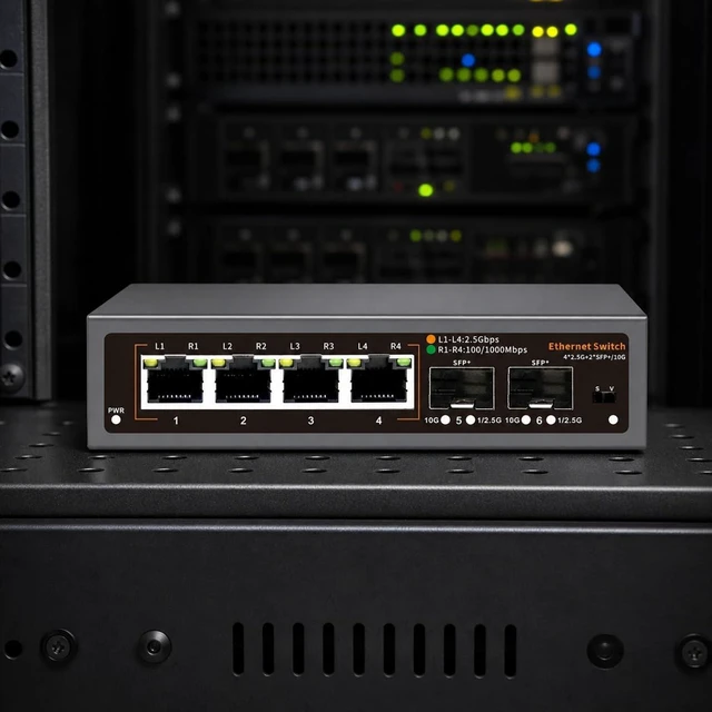 Alt view image 7 of 7 - predolo 2.5G Ethernet Switch with + Uplink Ports High-Rate.5G Network Switch with + Ports Fashion for Media Setup