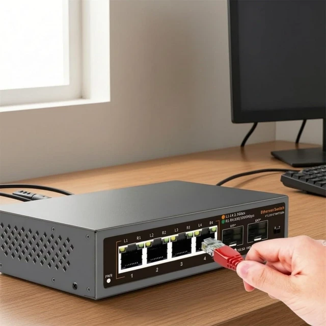 Alt view image 3 of 7 - predolo 2.5G Ethernet Switch with + Uplink Ports High-Rate.5G Network Switch with + Ports Fashion for Media Setup